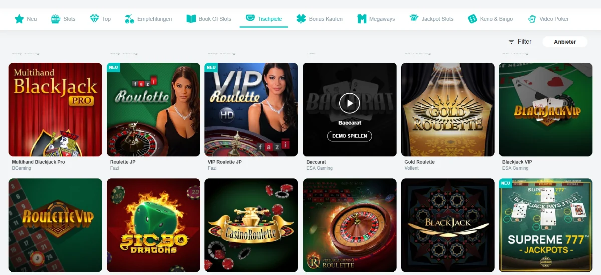 spininio casino tischpiele